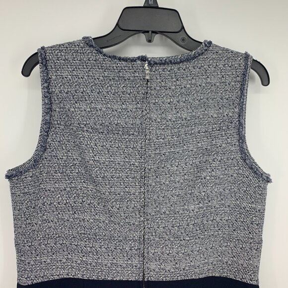 Ann Taylor Dress Blue Tweed A Line Flare Sleeveless Pockets - Picture 11 of 13